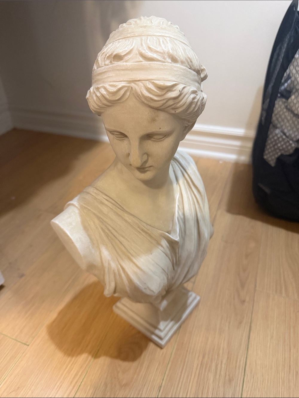 Classical White Marble-Effect Female Bust Sculpture